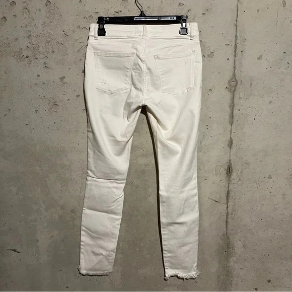DL1961 Margaux Instasculpt Skinny Ankle Distressed Knee Tear Jeans White Size 26 - Picture 4 of 10